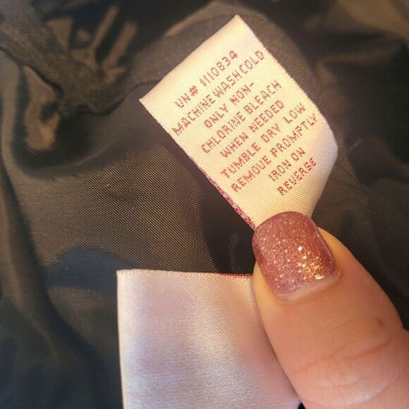 Vintage Y2K Xhilaration Women's Black Floral Embroidered Halter Dress Size 13 - Picture 5 of 5